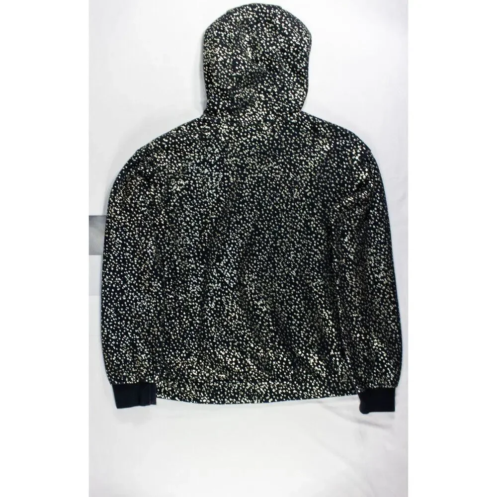 Nike Girls Fleece Hoodie Black w/Gold AOP Size XL